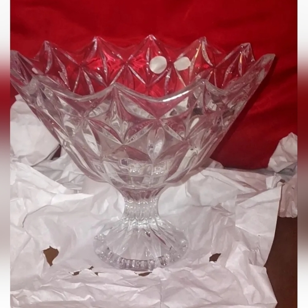 DONNA BOHEMIA CRYSTAL PRIMa  collection footed BOWL 23 cm